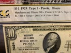 1929  10 National Currency Merchants   Illinois National Bank Peoria Ill Pcgs 63