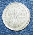 1951 Double Struck Threepence Error Coin Rare Double Strike With Separation