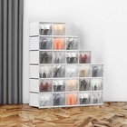 12 24 Pcs Shoe Storage Box Clear Stackable Shoe Container Sneaker Organizer Xl
