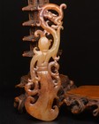 Ancient Chinese Mythical Dancer Hand-carved Hetian White Jade Amulets Pendant418