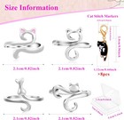 4pcs Cat Crochet Rings   8pcs Stitch Markers - Adjustable Tension Rings For Knit