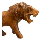 Vintage Wooden Roaring Safari Lion Hand Carved Figurine 4 1 2  Unique