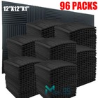 48 120 Pack 12 x12 x1  Acoustic Foam Panel Wedge Studio Soundproofing Wall Tiles