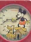 Vintage   Rare 1936 Wd Ent Mickey Mouse   Pluto Red Octogon Themomter