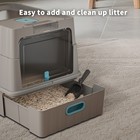 Enclosed Cat Litter Box With Drawer Anti-splash Cat Toilet Gray