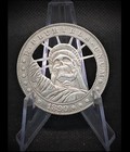 Cut Coin Dollar Skull Statue Of The Liberty Nyc Gothic Fantasy Hobo Coin Art