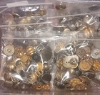 Vintage Metal Buttons Old   New Gold Brass Silver Metal Coated 3 Oz 50pc