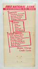 Vintage First National Bank Of Washington Court House Ohio Matchbook Cover Oh