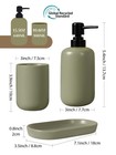 3 Pcs Ceramic Bathroom Accessory Set - Liquid Soap Dispenser  Toothbrush Hold   