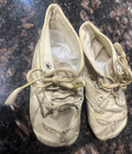 Antique Unisex Infant Baby Shoes Leather Size 2 White