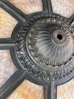 Antique Old Art Nouveau Deco Period Slag Bent Glass 8 Panel Lamp Shade 20  Wide
