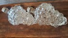 Vintage Clear Glass Grape Cluster Bottles Wine Or Liquor Decanter Set Of 2