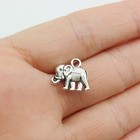 25 Or 60pcs Antique Silver Elephant Charm Pendant  Small 2 Sided Elephant Jhs883