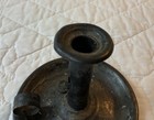 Antique Primitive Tin Candlestick  Black  Adjustable  Early 1900   s