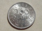 Germany 1923-a 200 Mark Coin Weimar Republic Km 35 Au unc High Grade Coin