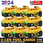 10   1 Pack For Dewalt 20v 20 Volt Max 8 0ah Lithium Ion Battery Dcb206-2 Dcb201-2
