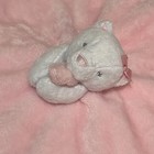 Carters White Bear Kitten Holding Pink Baby Blanket Satin Trim Security Lovey