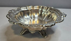 Mid-century Ornate Silver On Copper Footed Bowl