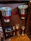 Vintage Leather Portable Cocktail Set travel Bar Carrying Case