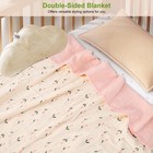 Muslin Baby Blanket Crib Quilt Pink Floral Print 40x40 Inch Soft Toddler