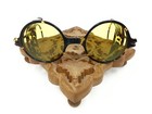 Antique Willson Amber Tortoise Shell Sunglasses Goggles Vtg Steampunk Glasses W