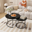 Open Box 2 X Round Coffee Tables Modern Accent Side End Table For Living Room