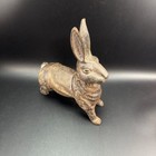 Antique Cast Iron Bunny Rabbit Hare Doorstop Garden Decor - Lifesize - 10 Pounds