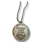 Rare Feb 1956 Braniff Airways Texas New York Inaugural Flight Souvenir Tag Charm