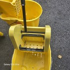 Rubbermaid Wavebrake Yellow Mop Bucket Side-press Wringer On Wheels 21-40 Qt