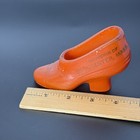 Vintage Antique 1910s Red Orange Glass Souvenir Shoe Gloucester  Mass Ma