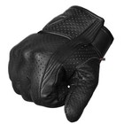 Men s Motorcycle Gloves Premium Leather Perforated Protective Armor Knuckle For