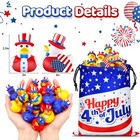 24 Pcs Patriotic Rubber Ducks 4th Of 3 Inches  Red  White  Blue   and Yellow