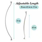 Curved Wall Mounted Shower Curtain Rod In Satin Nickel Adjustable 44 In To 72 In