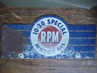 Vintage Rpm Motor Oil Sign gas Station Pump not Porcelain chevron Standard 1950s