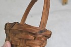 Antique Early Splint Basket Sm W handle 4 In  Tall Handmade Early 1800 Original 