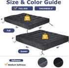 8 Inch Full Size Futon Mattress Shredded Foam Foldable Floor Bed Medium