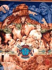 Southwest Fabric Indian Legacy Horse Fabric Beautiful Quilt Top Fabric Panel New