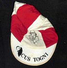 Scarce Vintage Red   White  italian  Circus Togni Cap Clown Damaged C1970 s