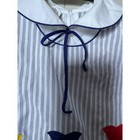 Vintage Toddler Girls Blue White Striped Tulip Dress Ruffle Sleeve 2t