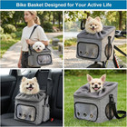 Dog Bike Basket Foldable Pet Carrier  Dog Car Booster Seat With Mesh Windows  Ad
