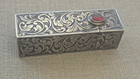 Vintage Italian 800 Silver Hand Engraved Lipstick Holder