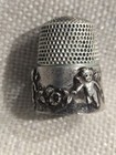 Antique Sterling Silver Thimble  Simon Brothers Embossed Cherubs Est 1907   Sz10