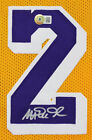 Magic Johnson Authentic Signed Yellow Pro Style Jersey Bas Witnessed 2