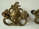 Two Vintage Ornate Cast Brass Bail Drawer Pulls Rococo Victorian Hardware  17