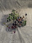 Set Of 2 Stained Glass Wine Bottle Collar  Gift  Grape Cluster