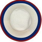 2018 4th Of July Janie And Jack White Straw Hat With Red   Blue Trim Size 4-5