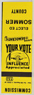 1980s Elect Ed Sommer County Commission Vote Democratic Party Candidate Politics