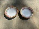 Lot Of 2 Antique Nippon Hand Painted Pink Flower Bowl Gold Cottage Core