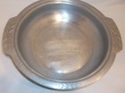 Vintage  Serving Bowl Hammered Aluminum 9  Handles Diameter Kitchen Mcm