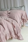 Dusty Pink Ruffle Duvet Cover Set Linen Bedding Cover Ruffled Donna Cover Set